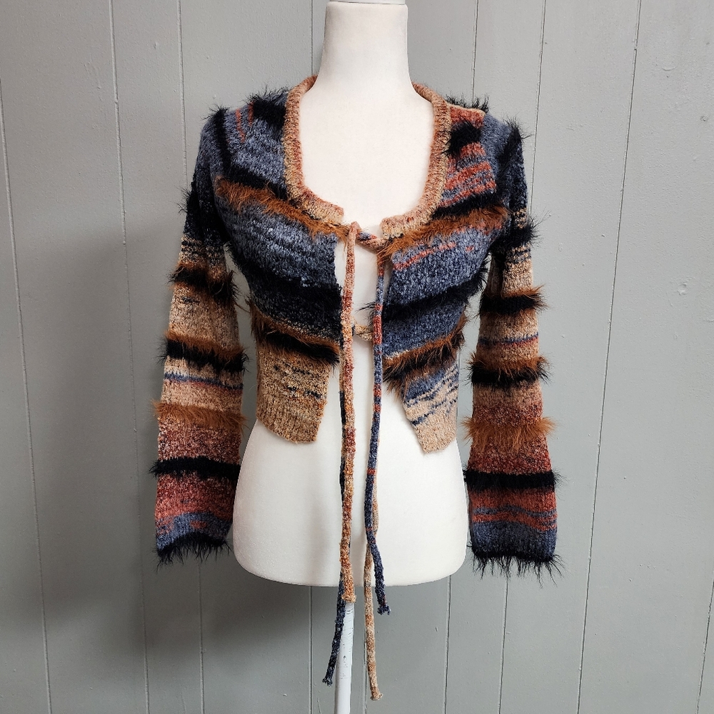 Multicolor Striped Women's Cardigan